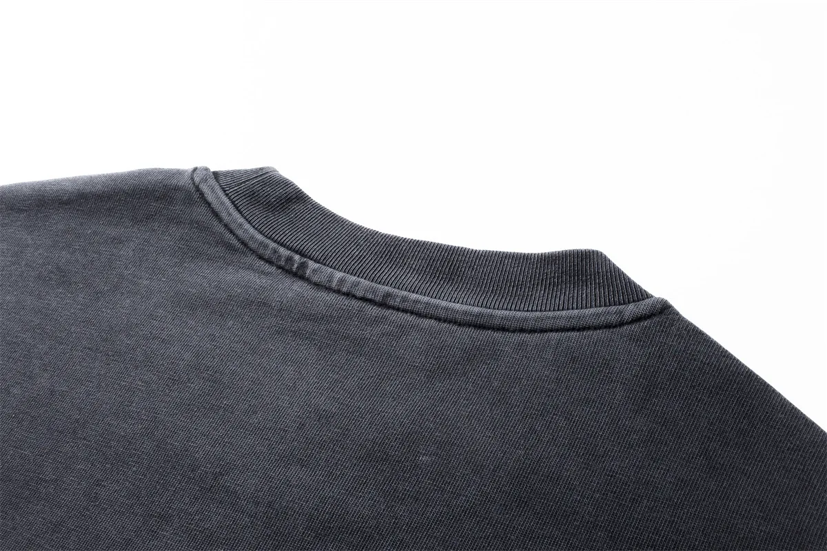 Spring Autumn New Fashion Men's American High Street Trendy Solid O-neck Hoodies Vintage Long Sleeved Fake 2 Sets of Clothing
