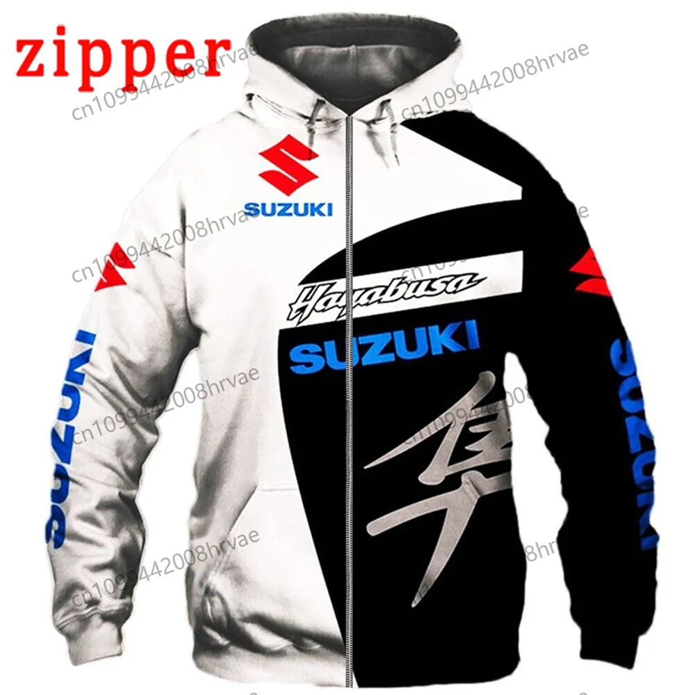 2026 Hoodie Racing 3D Printed Streetwear Men's and Women's Sports Suzuki Fashion Casual Zip-Up Jacket