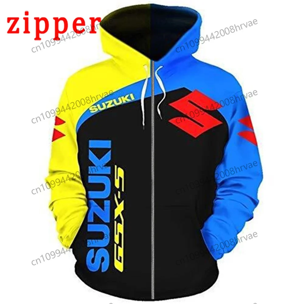 2026 Hoodie Racing 3D Printed Streetwear Men's and Women's Sports Suzuki Fashion Casual Zip-Up Jacket