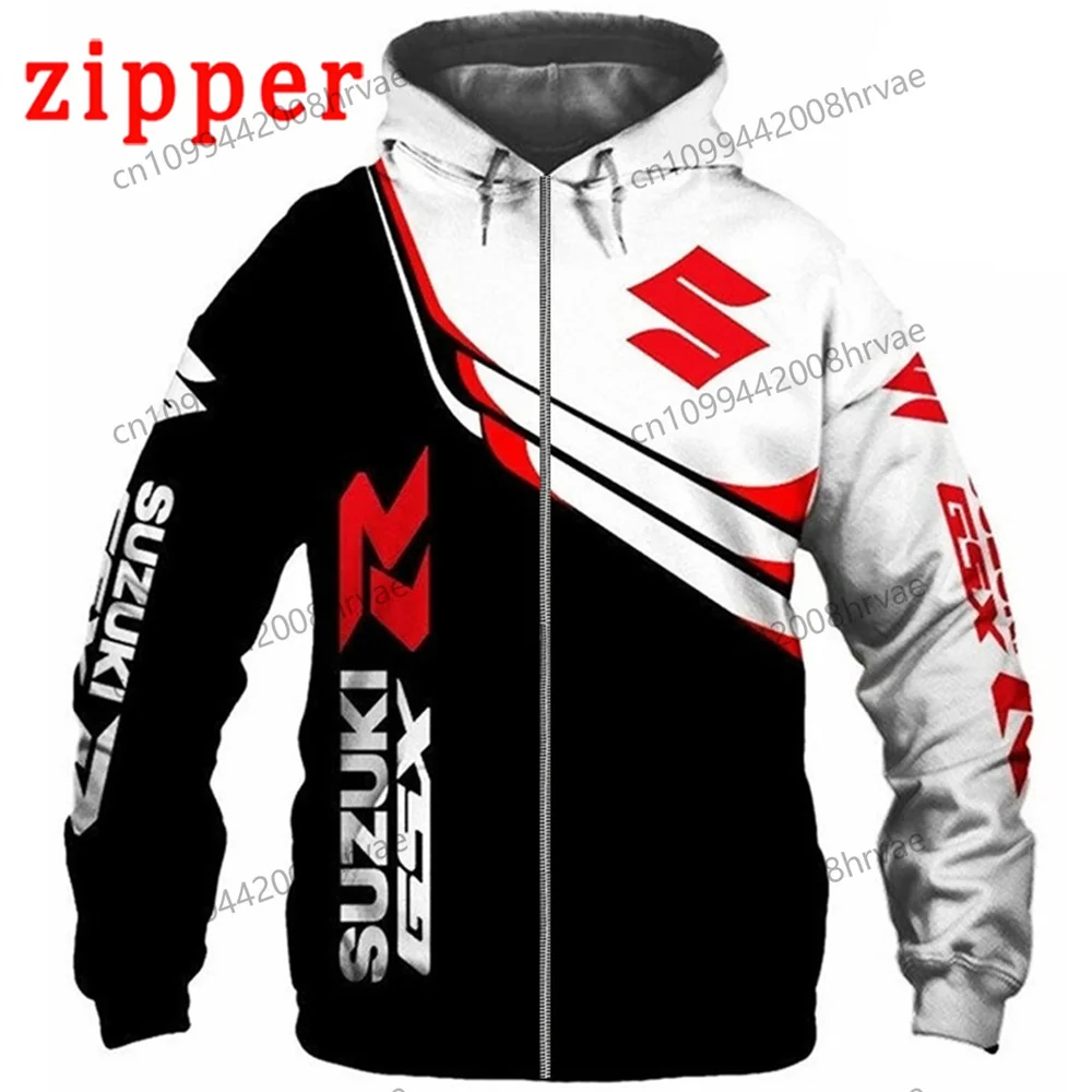2026 Hoodie Racing 3D Printed Streetwear Men's and Women's Sports Suzuki Fashion Casual Zip-Up Jacket