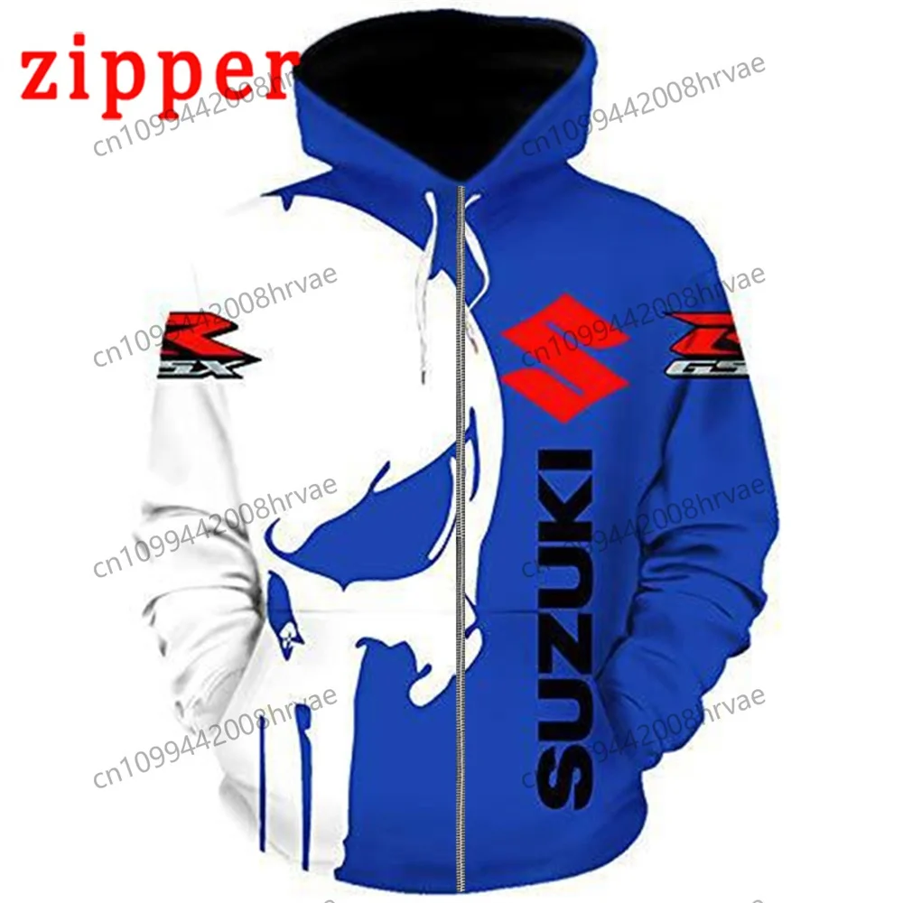 2026 Hoodie Racing 3D Printed Streetwear Men's and Women's Sports Suzuki Fashion Casual Zip-Up Jacket