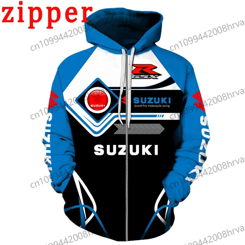 2026 Hoodie Racing 3D Printed Streetwear Men's and Women's Sports Suzuki Fashion Casual Zip-Up Jacket