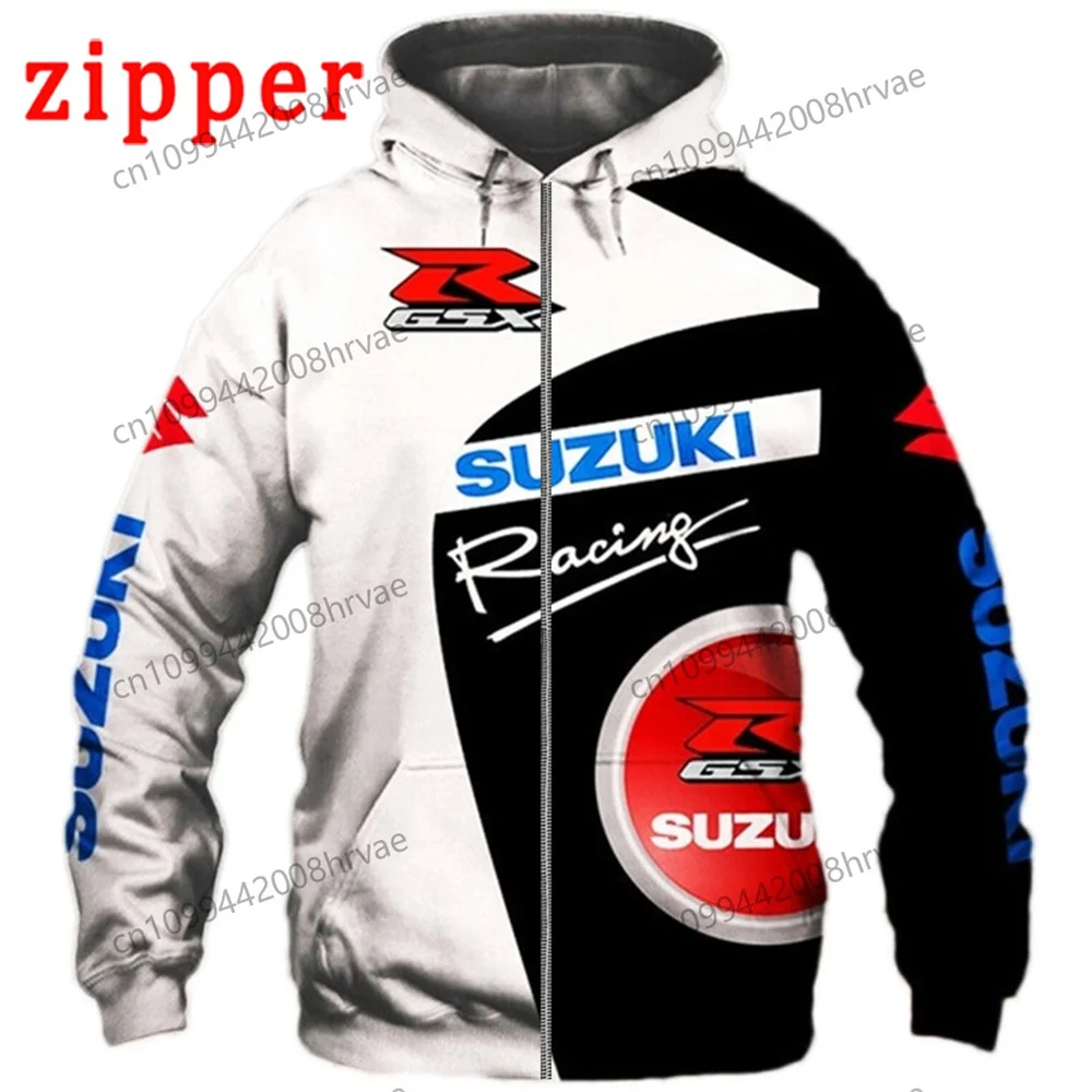 2026 Hoodie Racing 3D Printed Streetwear Men's and Women's Sports Suzuki Fashion Casual Zip-Up Jacket