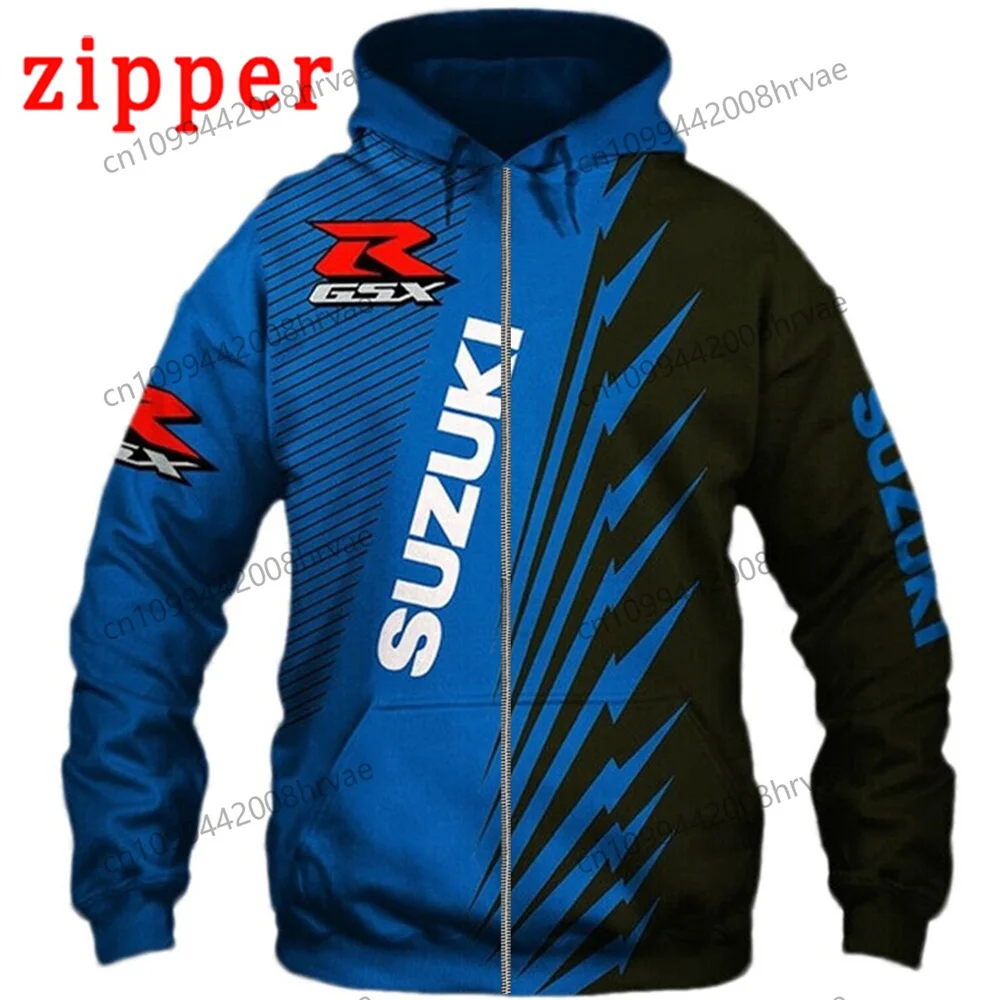 2026 Hoodie Racing 3D Printed Streetwear Men's and Women's Sports Suzuki Fashion Casual Zip-Up Jacket
