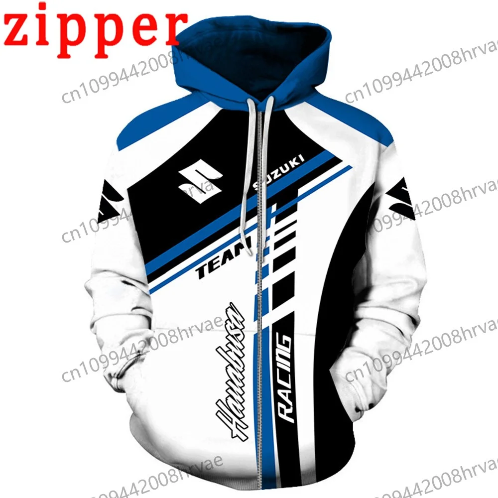 2026 Hoodie Racing 3D Printed Streetwear Men's and Women's Sports Suzuki Fashion Casual Zip-Up Jacket
