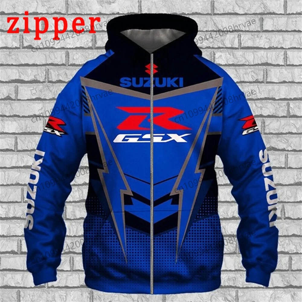 2026 Hoodie Racing 3D Printed Streetwear Men's and Women's Sports Suzuki Fashion Casual Zip-Up Jacket