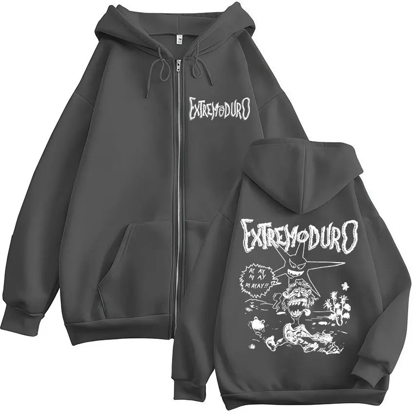 Extremoduro Tour 2025 Album Zipper Hoody Men Women Hip Hop Pop Music Zip Up Sweatshirt Y2K Casual Loose Long Sleeve Jacket Hoody
