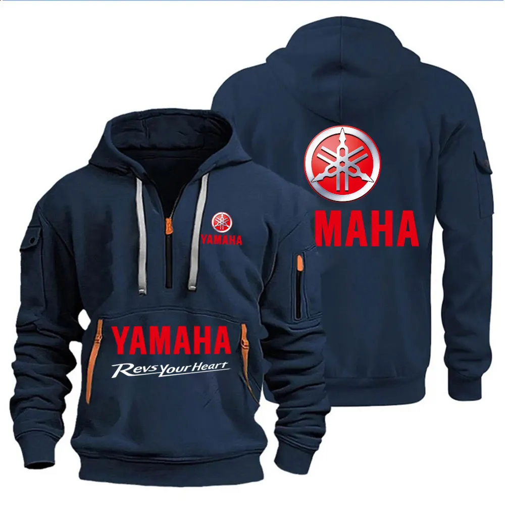 Spring Autumn men's Yamaha logo printed casual hoodie sportswear fleece warm jacket set shirt outdoor racing fan clothing 2026