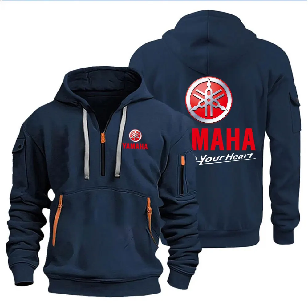 Spring Autumn men's Yamaha logo printed casual hoodie sportswear fleece warm jacket set shirt outdoor racing fan clothing 2026