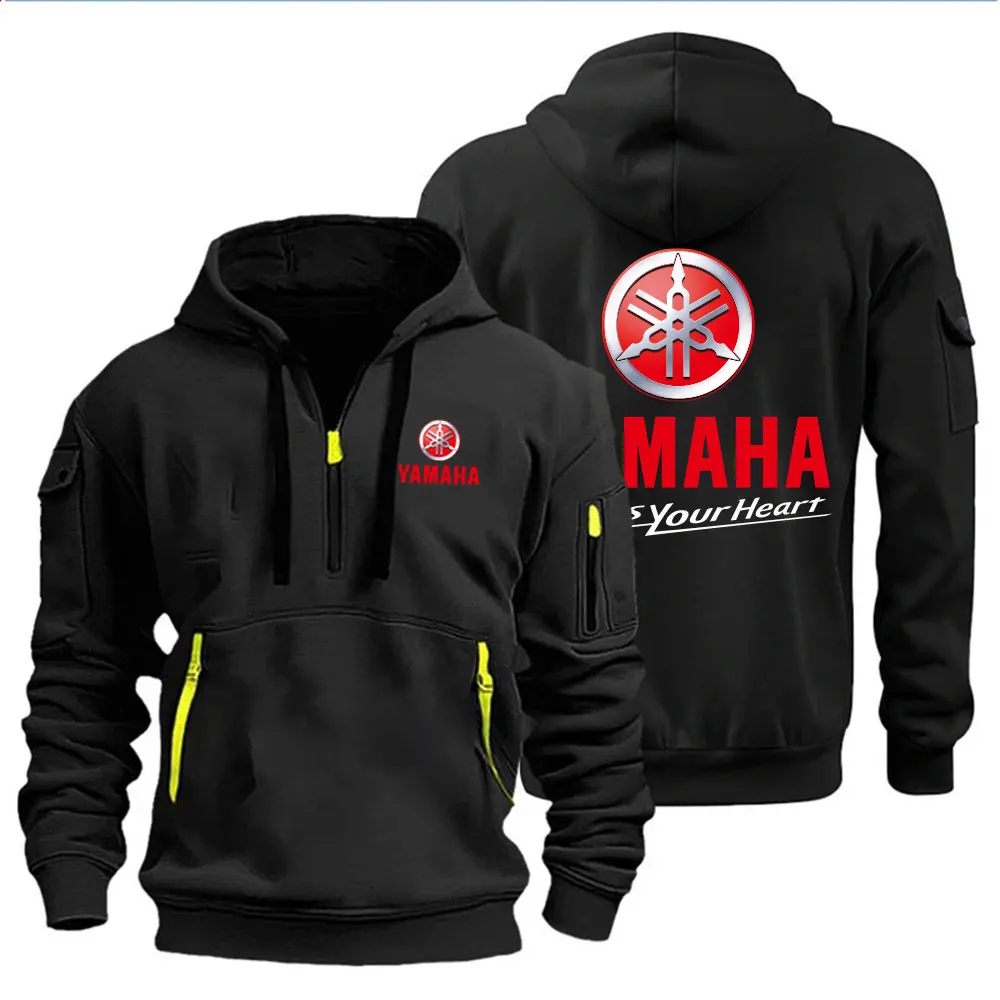 Spring Autumn men's Yamaha logo printed casual hoodie sportswear fleece warm jacket set shirt outdoor racing fan clothing 2026