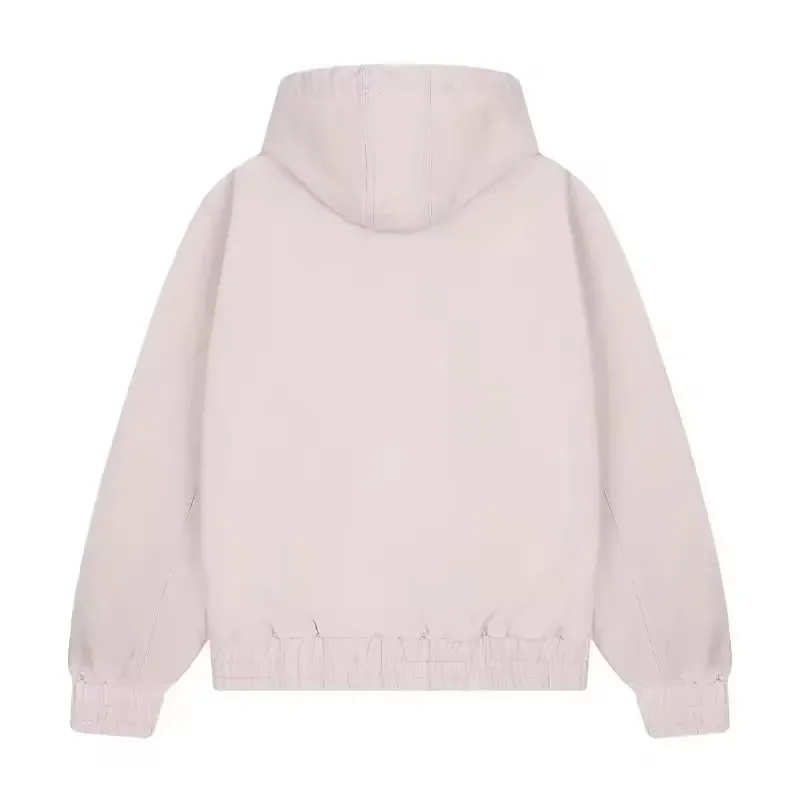 Harajuku American Retro Sakura Embroidery Pink Hoodie Y2K Jacket Men Women Oversized Gothic Streetwear Casual Fashion Outerwear