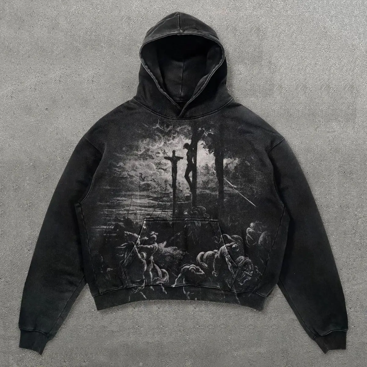 New Rock American Style Sweatshirts for Men Loose Hip Hop Y2k Clothes Korean Harajuku Fashion Simple Man Hoodies Novelty And In