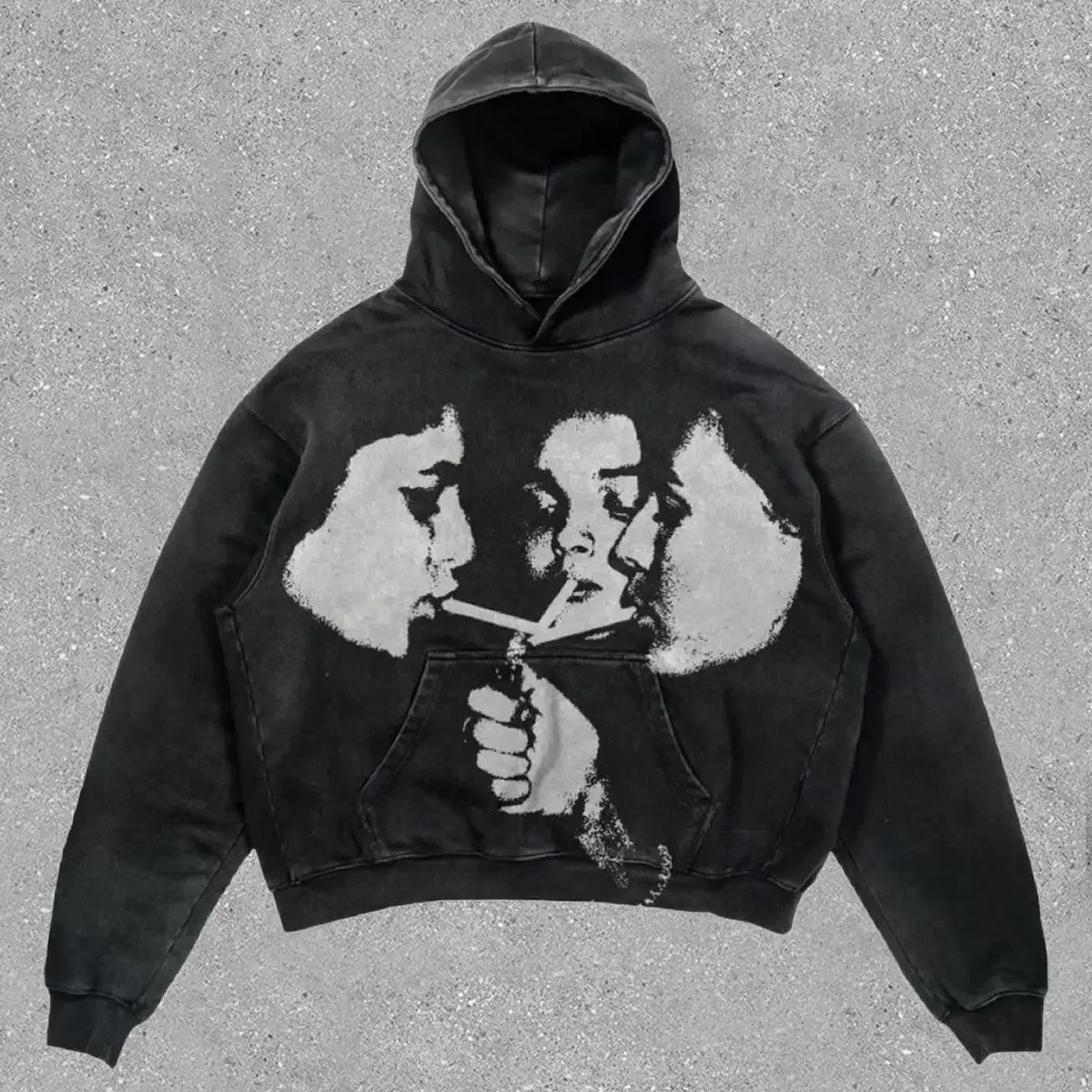New Rock American Style Sweatshirts for Men Loose Hip Hop Y2k Clothes Korean Harajuku Fashion Simple Man Hoodies Novelty And In
