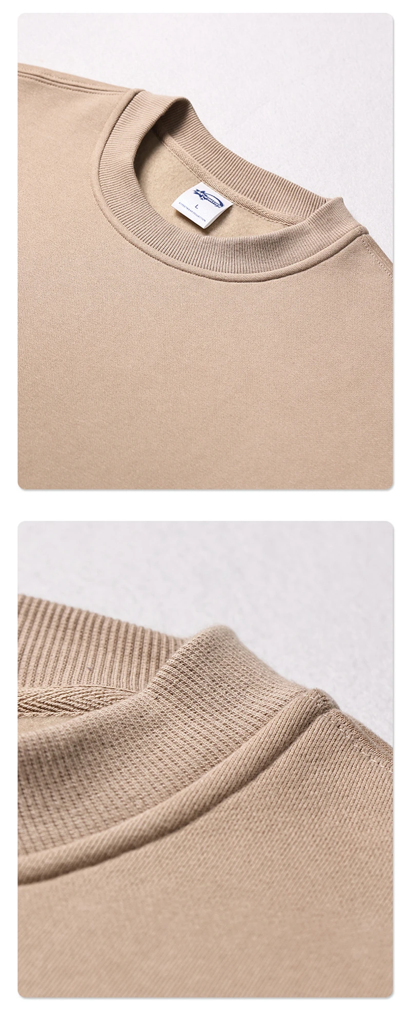 ZODF New 2025 Winter 350gsm Fleece Sweatshirts For Men Unisex Casual Loose Basic Solid O-Neck Thick Warm Pullovers HY0635