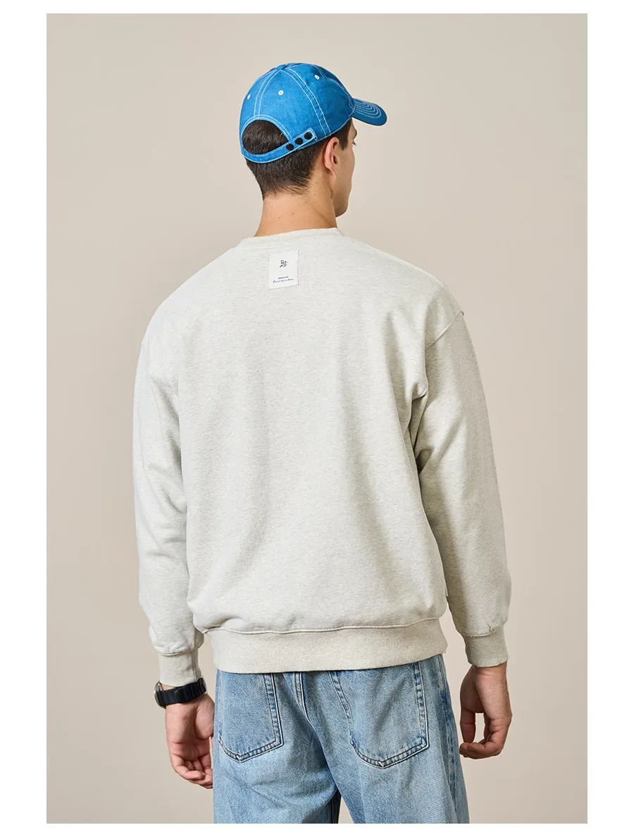 SIMWOOD High Standard Series 2026 Autumn New Oversize Letter Embroidery Sweatshirts Men 390g Fabric Pullovers Hoodies