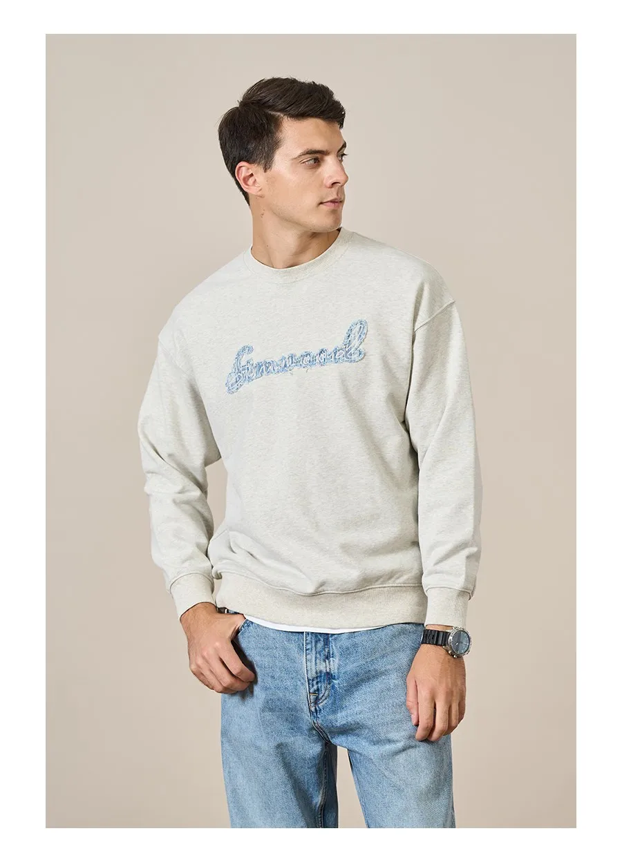 SIMWOOD High Standard Series 2026 Autumn New Oversize Letter Embroidery Sweatshirts Men 390g Fabric Pullovers Hoodies