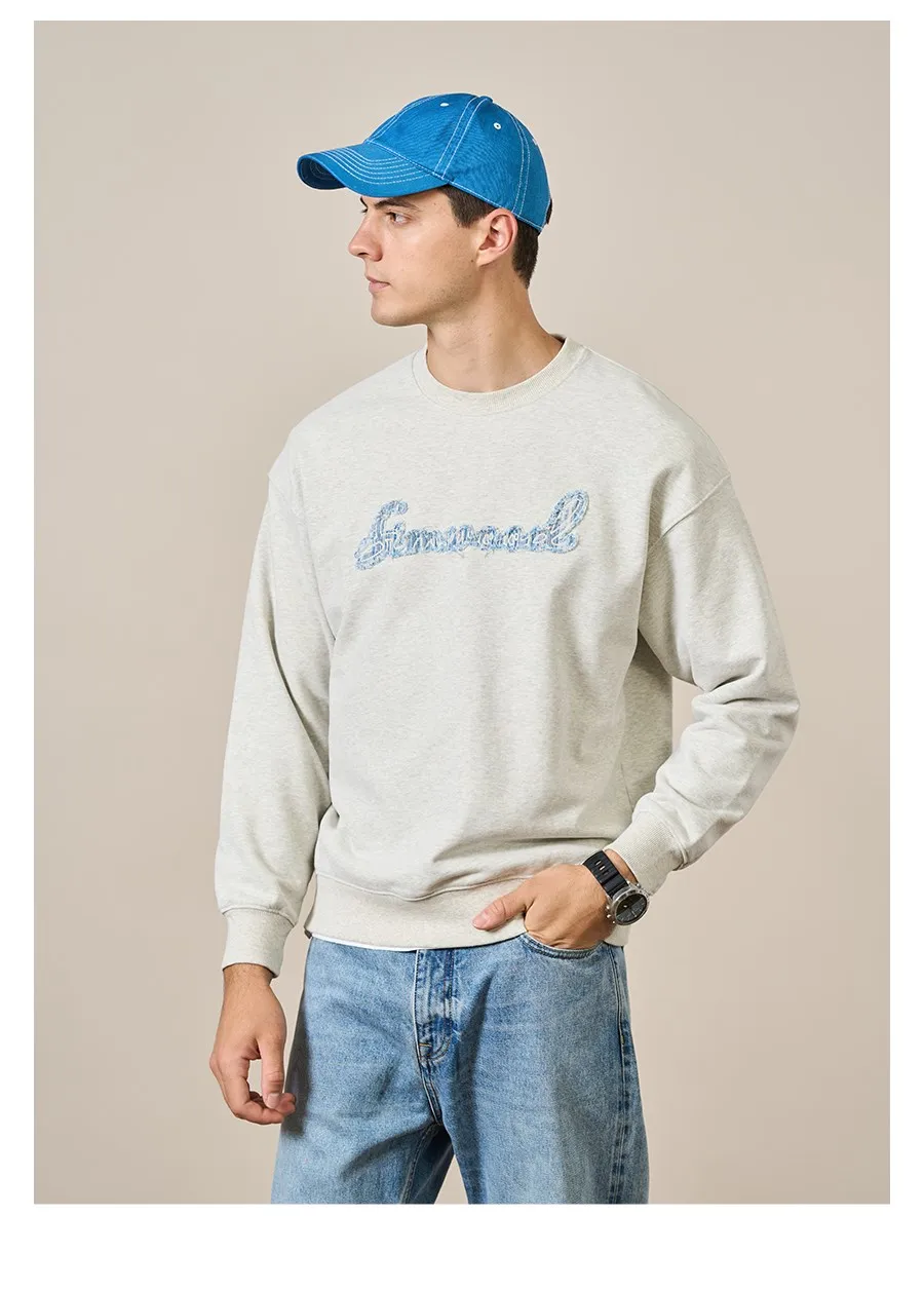 SIMWOOD High Standard Series 2026 Autumn New Oversize Letter Embroidery Sweatshirts Men 390g Fabric Pullovers Hoodies