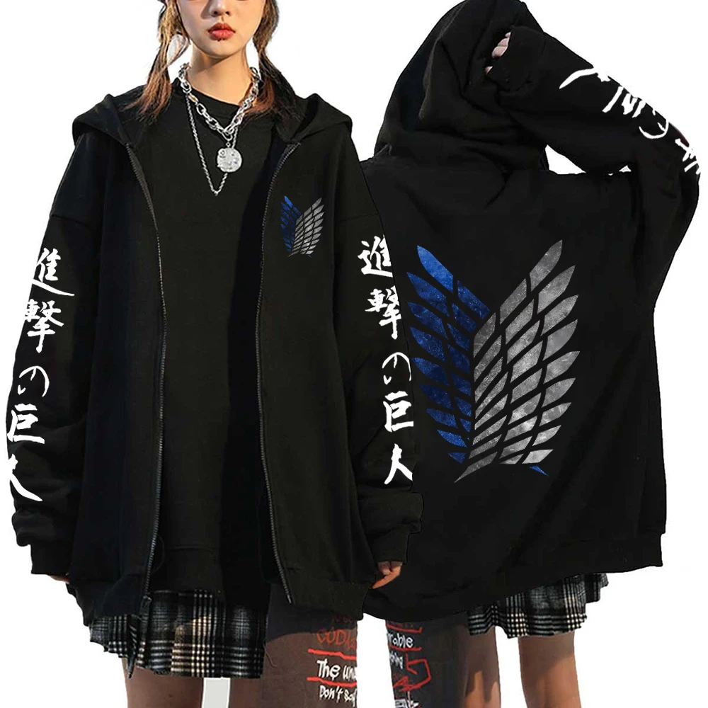 Autumn Fleece Long Sleeve Zipper Sweatshirts Harajuku Streetwear Hoodies Shield Print Loose Casual Zip Up Jacket Y2k Clothes