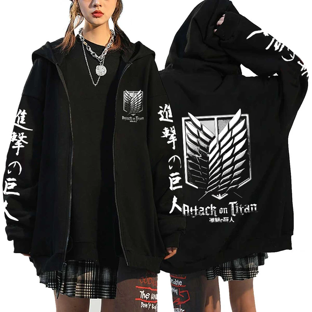 Autumn Fleece Long Sleeve Zipper Sweatshirts Harajuku Streetwear Hoodies Shield Print Loose Casual Zip Up Jacket Y2k Clothes