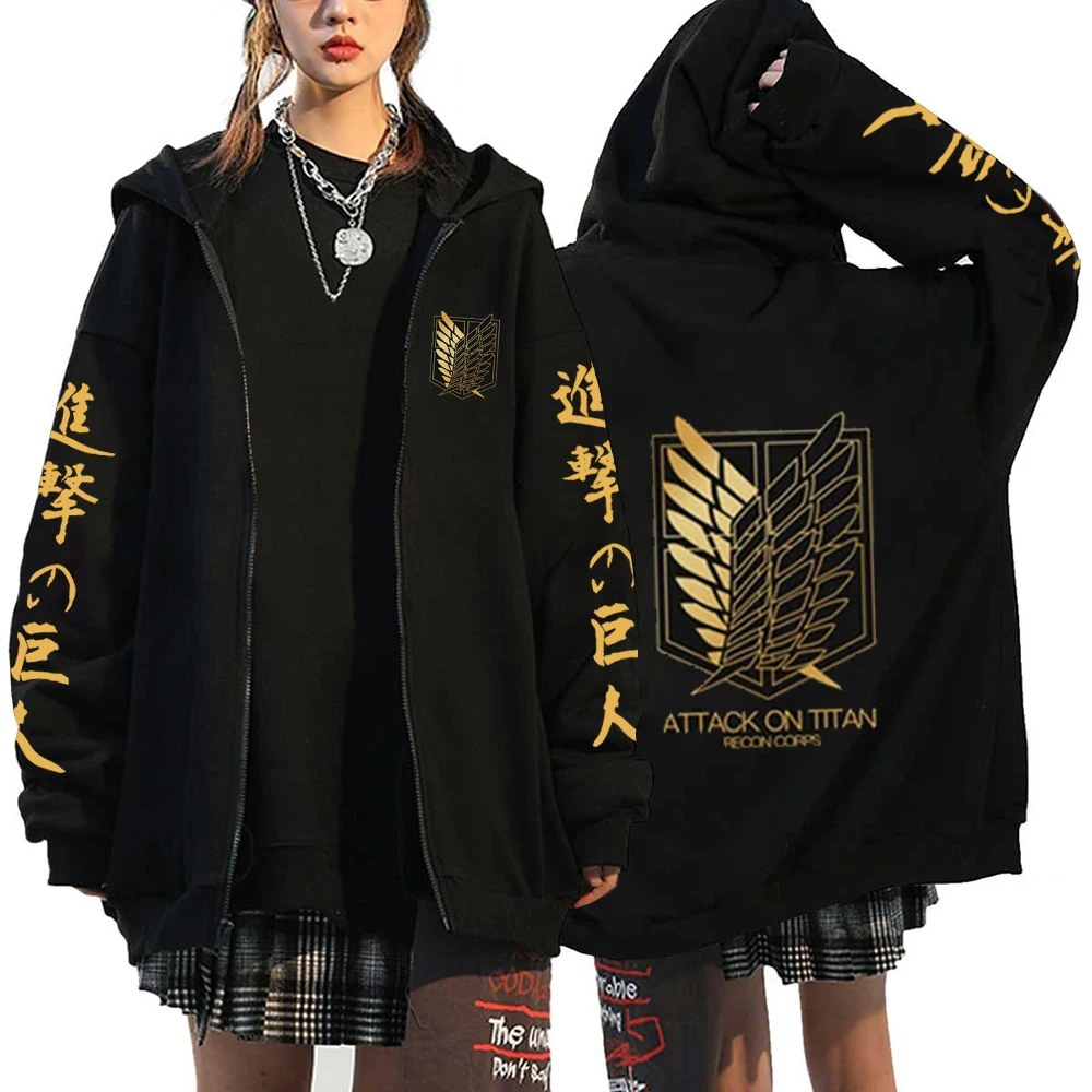 Autumn Fleece Long Sleeve Zipper Sweatshirts Harajuku Streetwear Hoodies Shield Print Loose Casual Zip Up Jacket Y2k Clothes