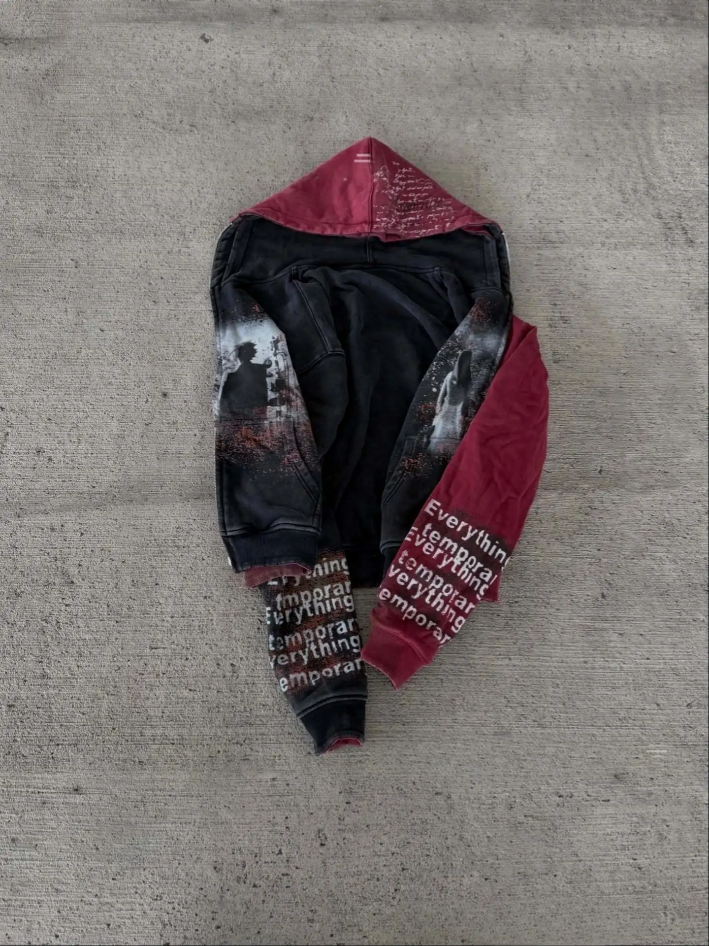 Unisex Y2K Heavyweight Hoodie Double-Sided Print Dark Grunge Harajuku Streetwear Personalized Design for Niche Market