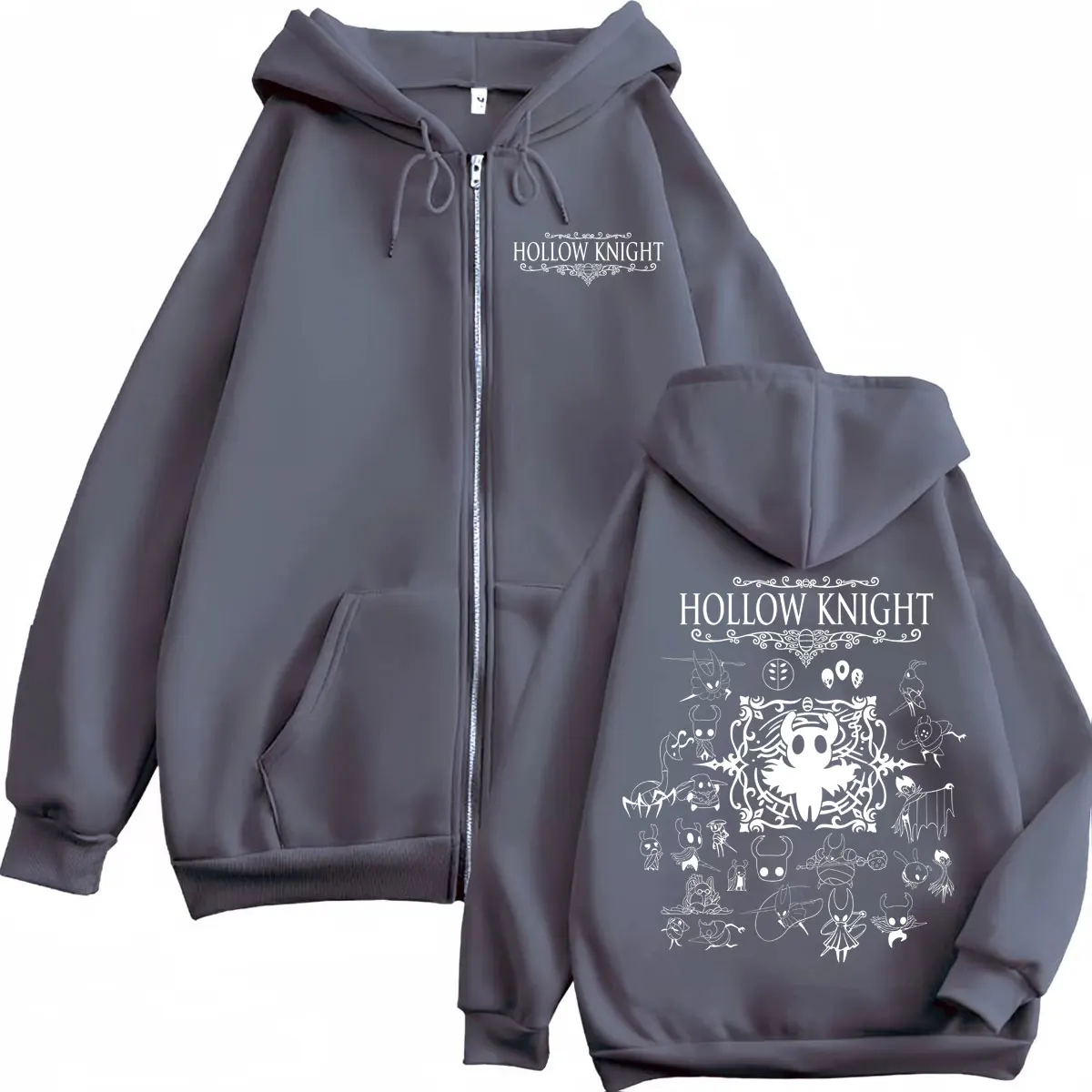 Hot Game Hollow Knight Merch Zipper Hoodie Men Women Fashion Vintage Hooded Sweatshirts High Quality Fleece Oversized Pullovers