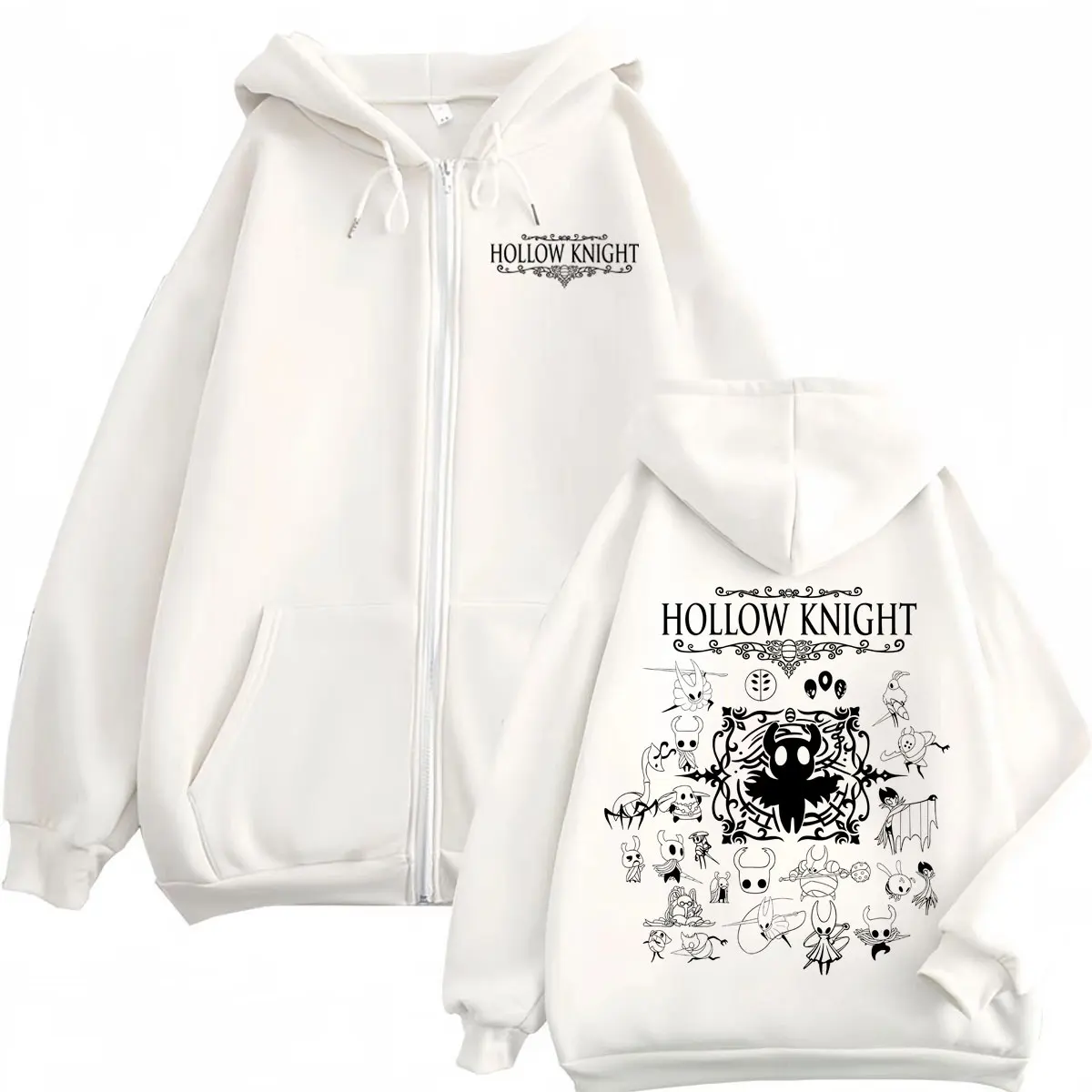 Hot Game Hollow Knight Merch Zipper Hoodie Men Women Fashion Vintage Hooded Sweatshirts High Quality Fleece Oversized Pullovers