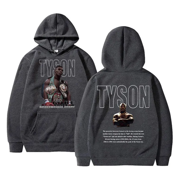 Boxing King Mike Tyson Graphic Hoodie Men Women Fashion Casual Vintage Sweatshirt Male Oversized Hoodies Man Hip Hop Streetwear