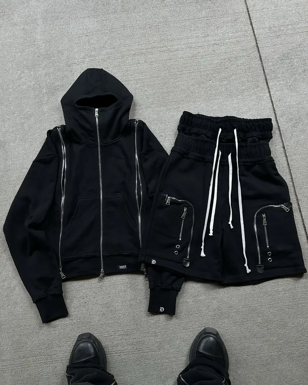 Man Set American Style Suit Zipper Cardigan Hoodie Casual Sports High Street Hip Hop Streetwear American Style Unisex Multi Zip