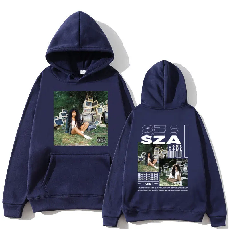 SZA Ctrl Music Album Cover Print Hoodies Men Women Fashion Hoodie Oversized Hip Hop Retro Sweatshirt Casual Fleece Streetwear