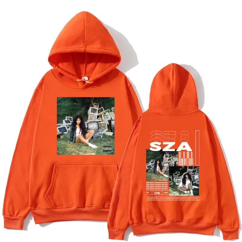 SZA Ctrl Music Album Cover Print Hoodies Men Women Fashion Hoodie Oversized Hip Hop Retro Sweatshirt Casual Fleece Streetwear