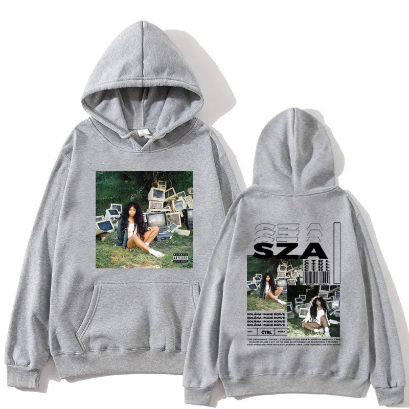 SZA Ctrl Music Album Cover Print Hoodies Men Women Fashion Hoodie Oversized Hip Hop Retro Sweatshirt Casual Fleece Streetwear