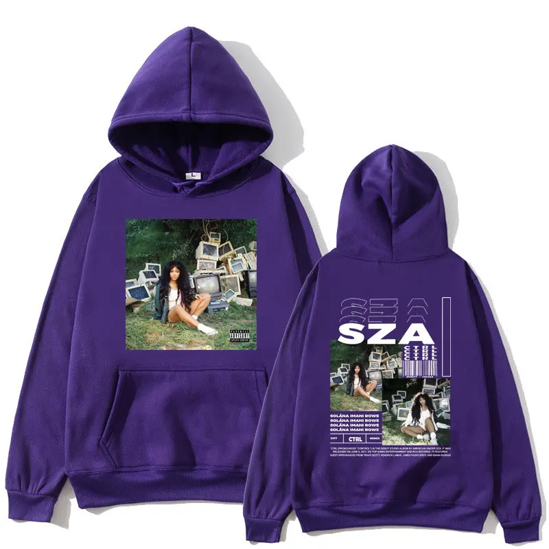SZA Ctrl Music Album Cover Print Hoodies Men Women Fashion Hoodie Oversized Hip Hop Retro Sweatshirt Casual Fleece Streetwear