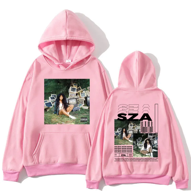 SZA Ctrl Music Album Cover Print Hoodies Men Women Fashion Hoodie Oversized Hip Hop Retro Sweatshirt Casual Fleece Streetwear