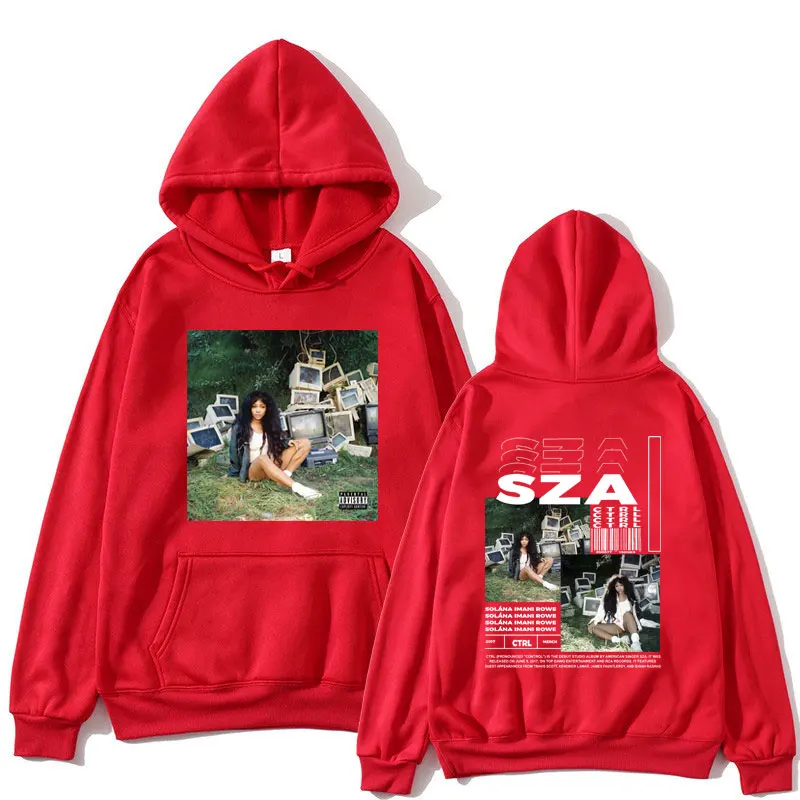 SZA Ctrl Music Album Cover Print Hoodies Men Women Fashion Hoodie Oversized Hip Hop Retro Sweatshirt Casual Fleece Streetwear