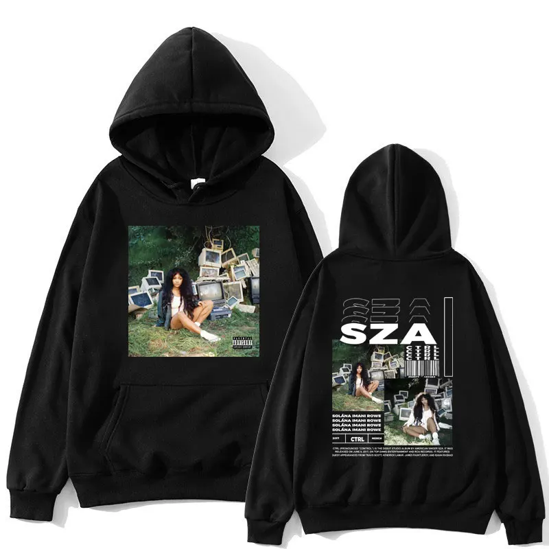 SZA Ctrl Music Album Cover Print Hoodies Men Women Fashion Hoodie Oversized Hip Hop Retro Sweatshirt Casual Fleece Streetwear