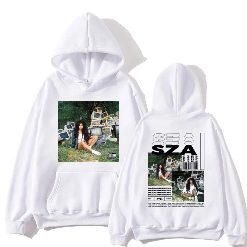 SZA Ctrl Music Album Cover Print Hoodies Men Women Fashion Hoodie Oversized Hip Hop Retro Sweatshirt Casual Fleece Streetwear