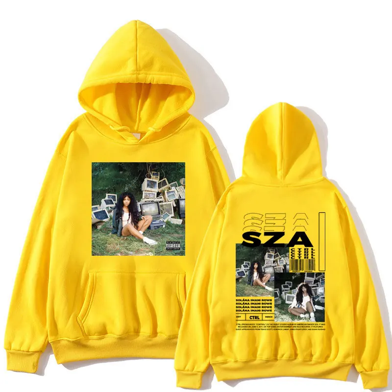 SZA Ctrl Music Album Cover Print Hoodies Men Women Fashion Hoodie Oversized Hip Hop Retro Sweatshirt Casual Fleece Streetwear