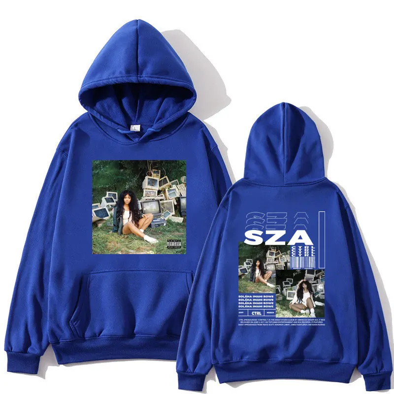 SZA Ctrl Music Album Cover Print Hoodies Men Women Fashion Hoodie Oversized Hip Hop Retro Sweatshirt Casual Fleece Streetwear