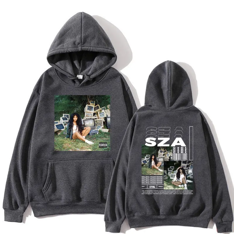 SZA Ctrl Music Album Cover Print Hoodies Men Women Fashion Hoodie Oversized Hip Hop Retro Sweatshirt Casual Fleece Streetwear