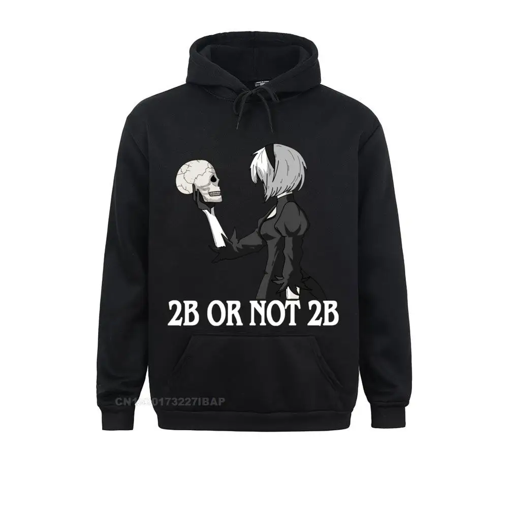 NieR Automata Hoodie 2B Or Not 2B Men Hooded Pullover Funny Cotton Long Sleeve Jacket Anime Plus Size Tops