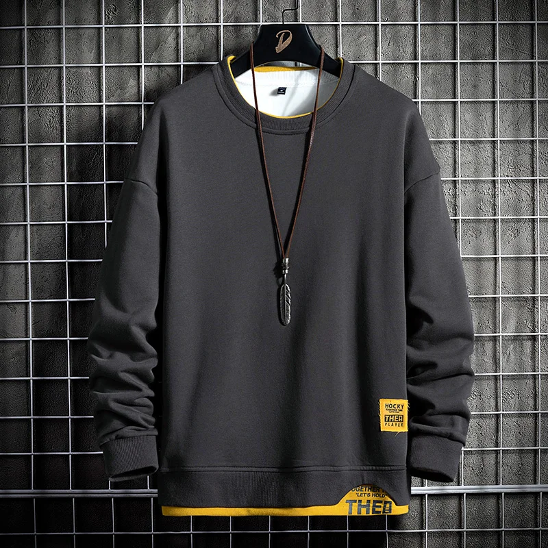 2027 Spring Autumn Men Hoodies Fashion Men Long Sleeve Sweatshirt Patchwork Hoodie Letter Print Quality Jogger Pullovers Male