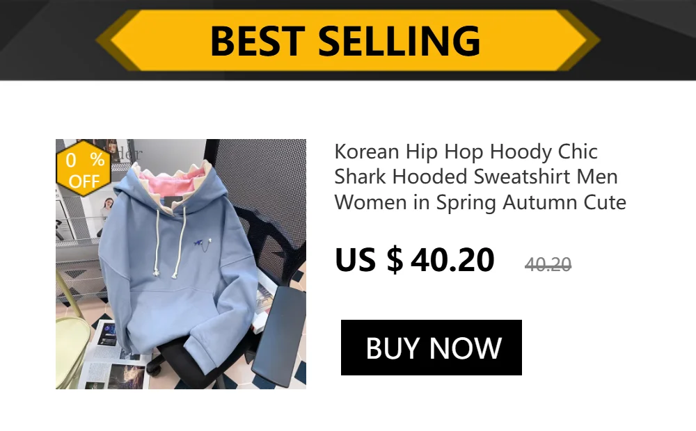 Korean Hip Hop Hoody Chic Shark Hooded Sweatshirt Men Women in Spring Autumn Cute Sweet Girly Solid Color Fashion Jacket Preppy