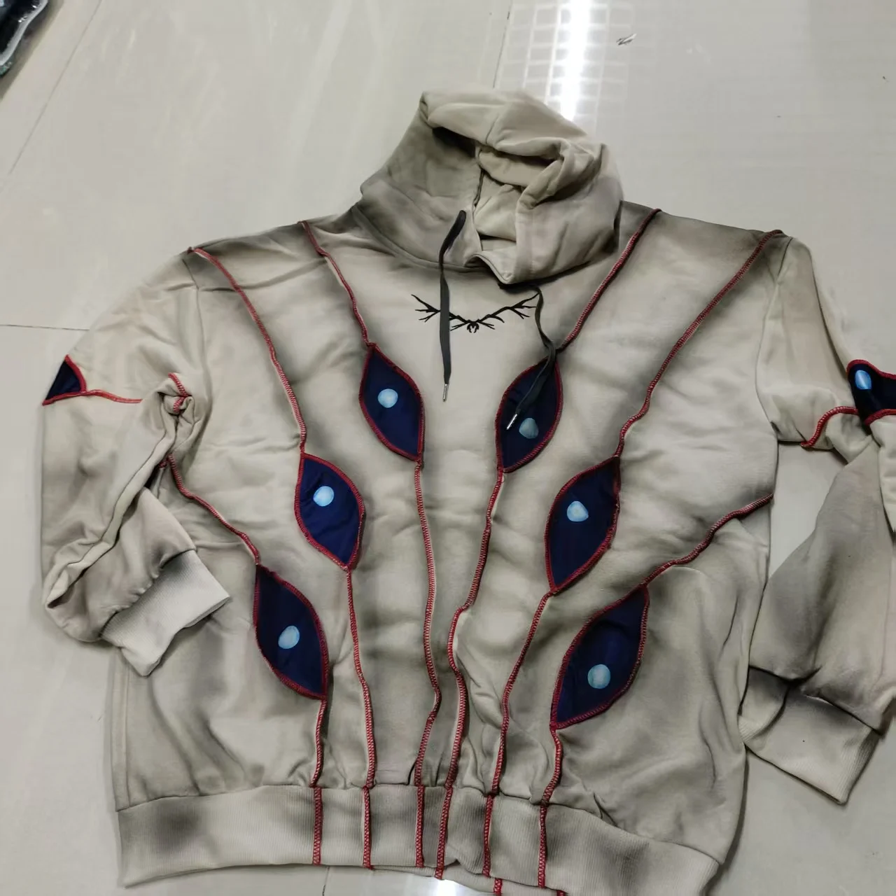 American Vintage Harajuku High Street Eye Embroidered Men Hoodie Women Sports Shirt Y2K Casual Top Streetwear Hoodie