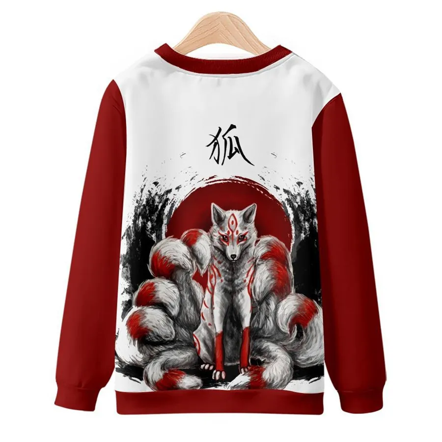 Chinese Dragon Print Hoodie Sweatshirt Autumn Japanese Casual Oversized Sweatshirts Hip Hop Pullover Women Men Clothing
