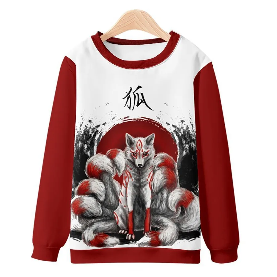 Chinese Dragon Print Hoodie Sweatshirt Autumn Japanese Casual Oversized Sweatshirts Hip Hop Pullover Women Men Clothing