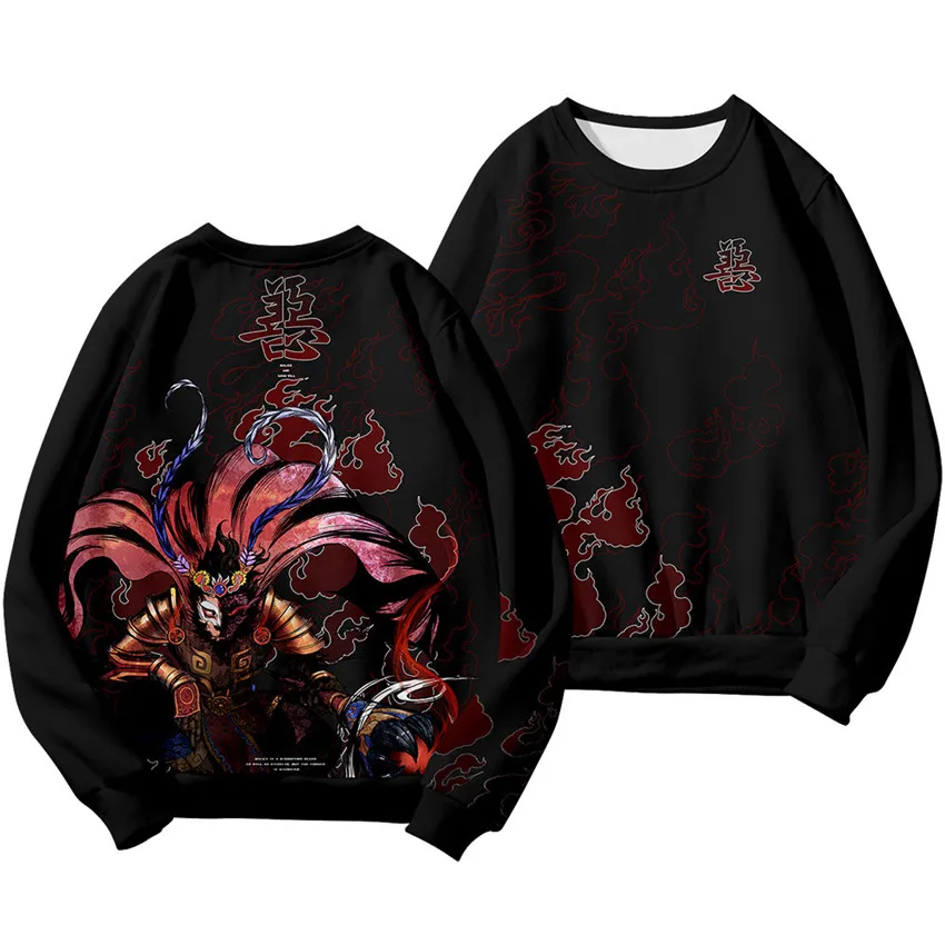 Chinese Dragon Print Hoodie Sweatshirt Autumn Japanese Casual Oversized Sweatshirts Hip Hop Pullover Women Men Clothing