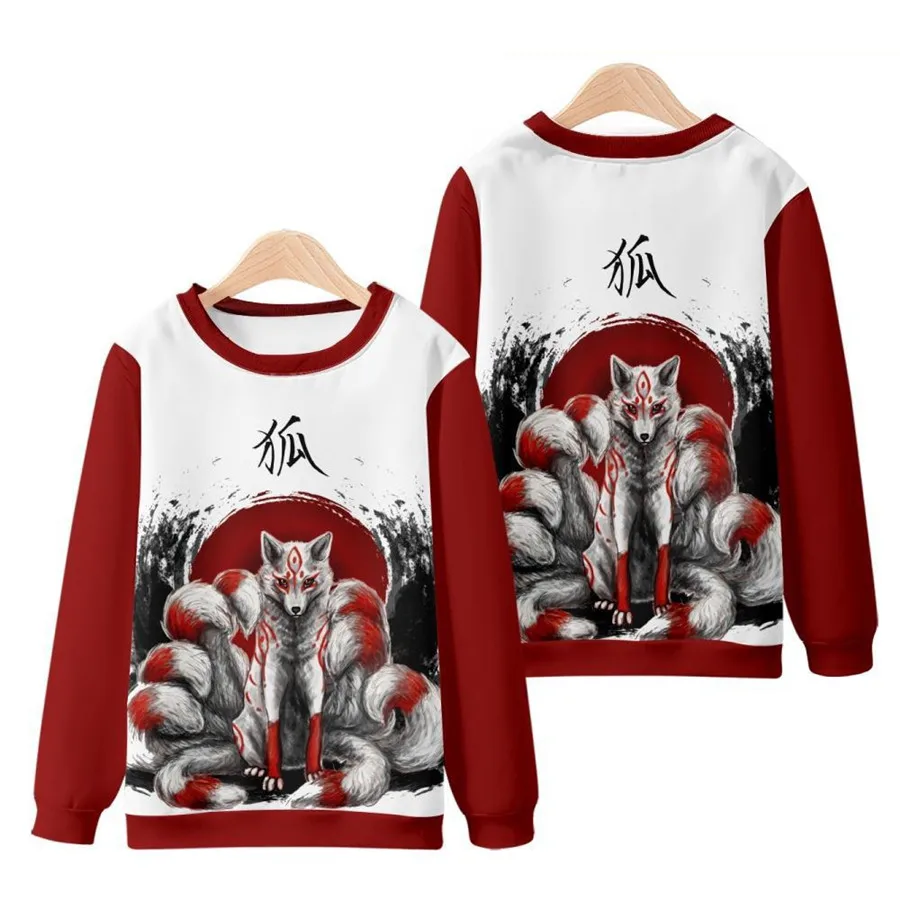 Chinese Dragon Print Hoodie Sweatshirt Autumn Japanese Casual Oversized Sweatshirts Hip Hop Pullover Women Men Clothing