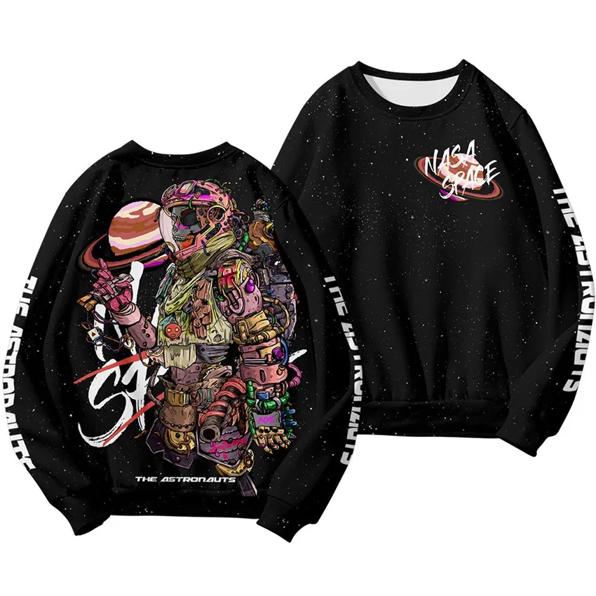 Chinese Dragon Print Hoodie Sweatshirt Autumn Japanese Casual Oversized Sweatshirts Hip Hop Pullover Women Men Clothing