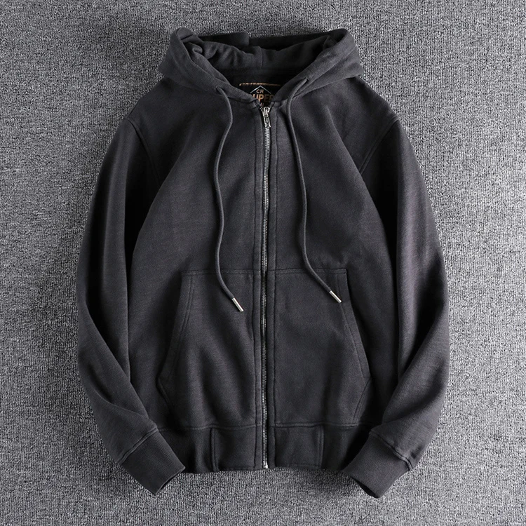 Autumn Winter New Cardigan Hoodies for Men's Fashion Long Sleeved Hooded Thickened Velvet Plus Heavyweight Casual Sweatshirts